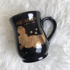 Aquarius Horoscope Star Sign Black & Gold Mug